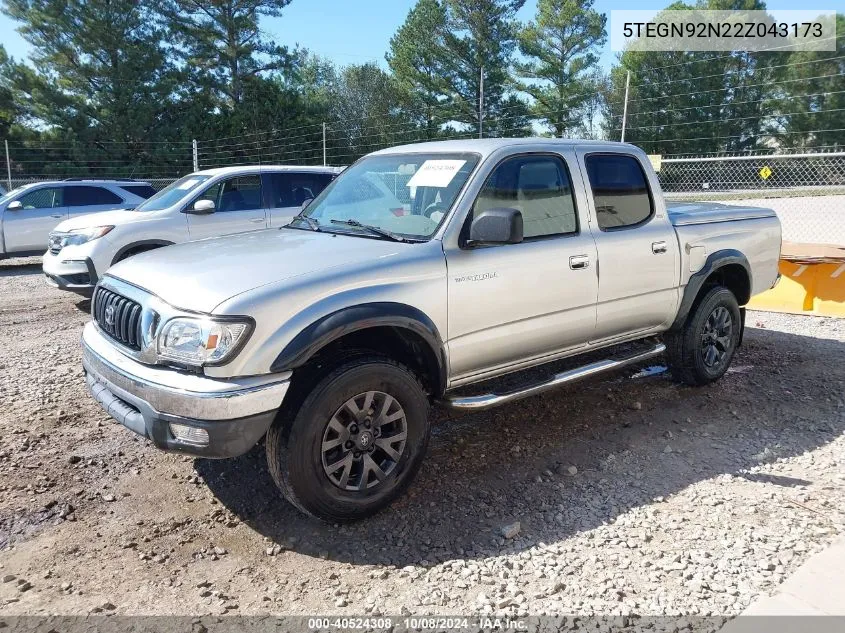 2002 Toyota Tacoma Prerunner V6 VIN: 5TEGN92N22Z043173 Lot: 40524308