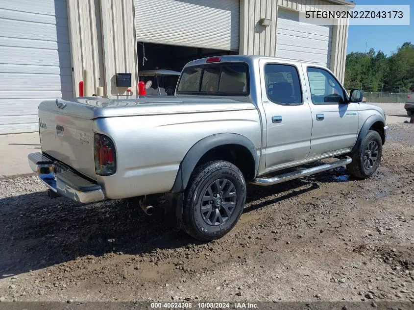 2002 Toyota Tacoma Prerunner V6 VIN: 5TEGN92N22Z043173 Lot: 40524308