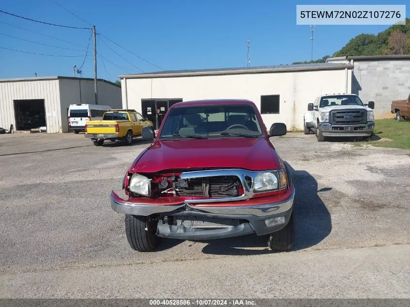 2002 Toyota Tacoma VIN: 5TEWM72N02Z107276 Lot: 40528586