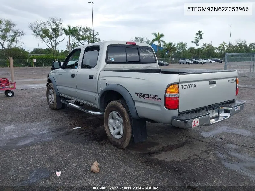 2002 Toyota Tacoma Double Cab Prerunner VIN: 5TEGM92N62Z053966 Lot: 40532827