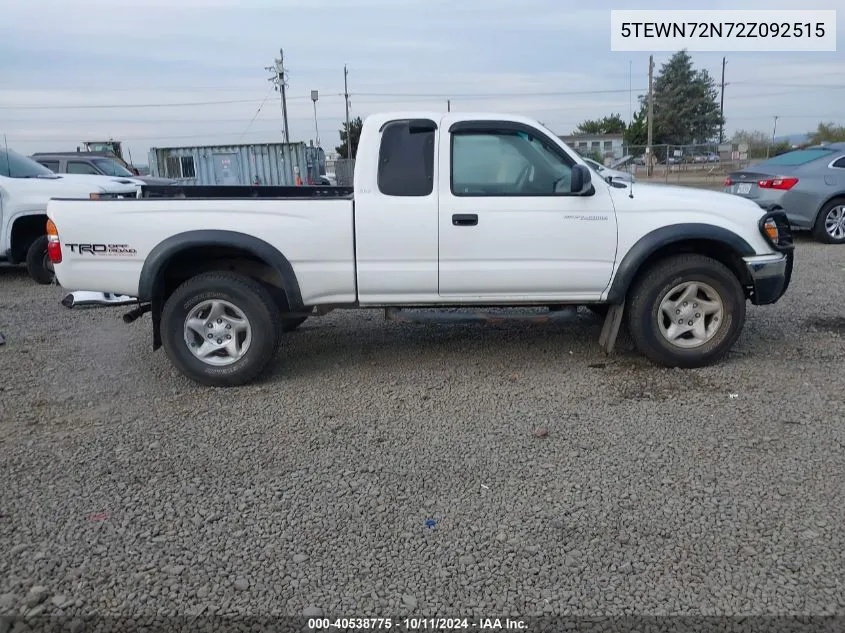 2002 Toyota Tacoma Base V6 VIN: 5TEWN72N72Z092515 Lot: 40538775