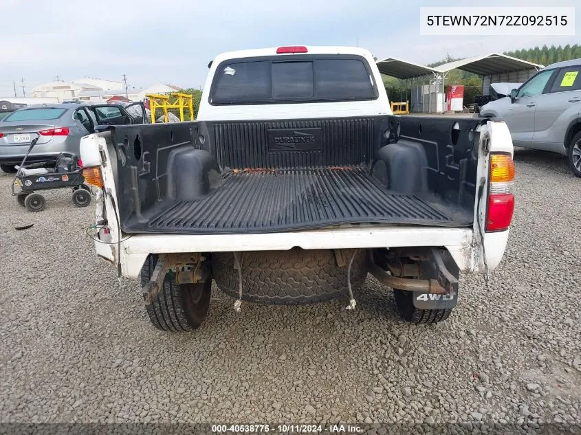 2002 Toyota Tacoma Base V6 VIN: 5TEWN72N72Z092515 Lot: 40538775