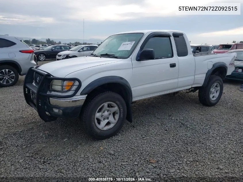 2002 Toyota Tacoma Base V6 VIN: 5TEWN72N72Z092515 Lot: 40538775