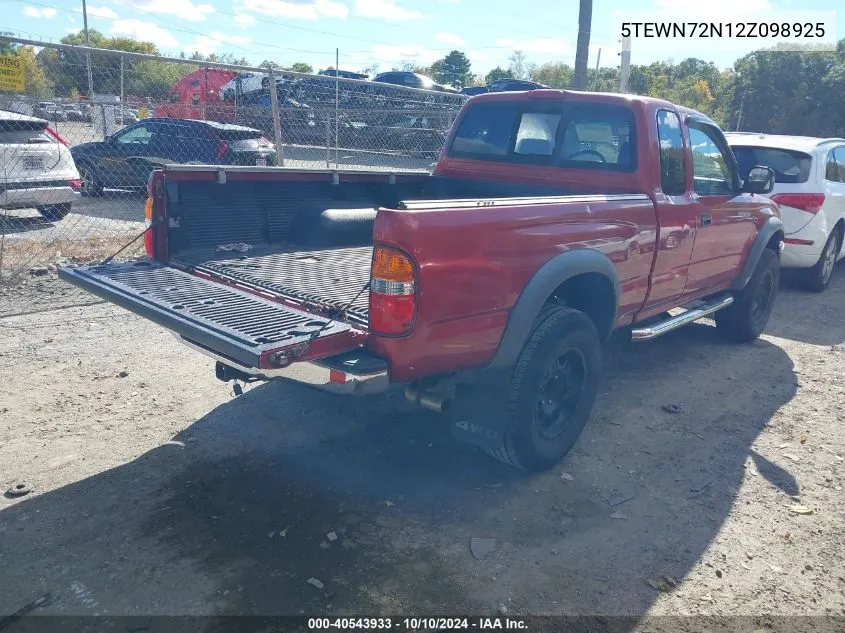 2002 Toyota Tacoma Base V6 VIN: 5TEWN72N12Z098925 Lot: 40543933