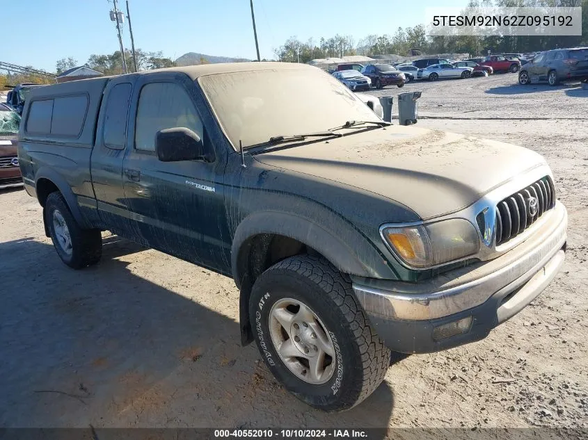 2002 Toyota Tacoma Prerunner VIN: 5TESM92N62Z095192 Lot: 40552010