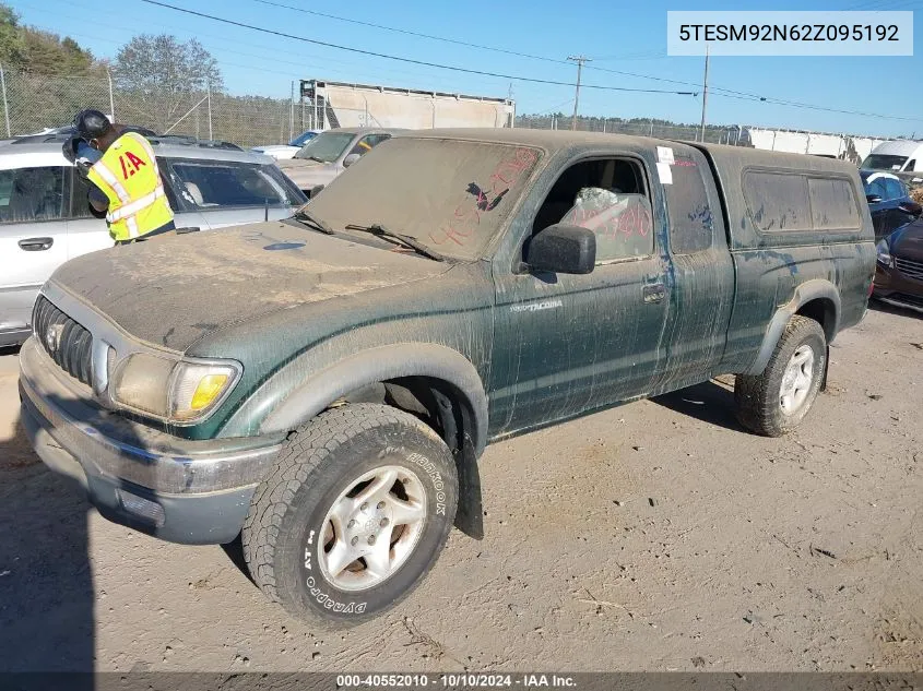 2002 Toyota Tacoma Prerunner VIN: 5TESM92N62Z095192 Lot: 40552010