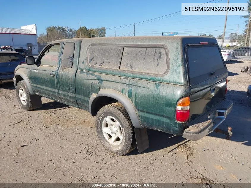 2002 Toyota Tacoma Prerunner VIN: 5TESM92N62Z095192 Lot: 40552010