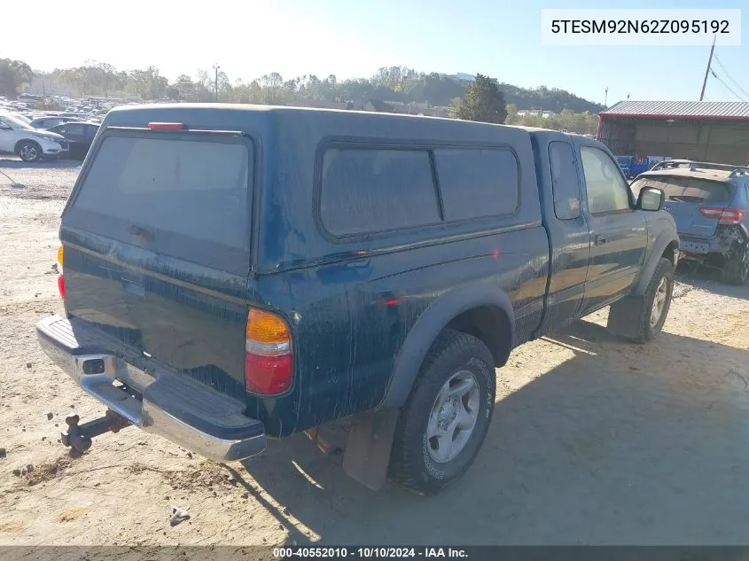 2002 Toyota Tacoma Prerunner VIN: 5TESM92N62Z095192 Lot: 40552010