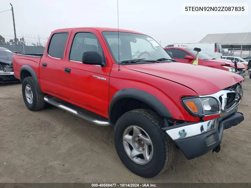 2002 Toyota Tacoma Prerunner V6 VIN: 5TEGN92N02Z087835 Lot: 40588477