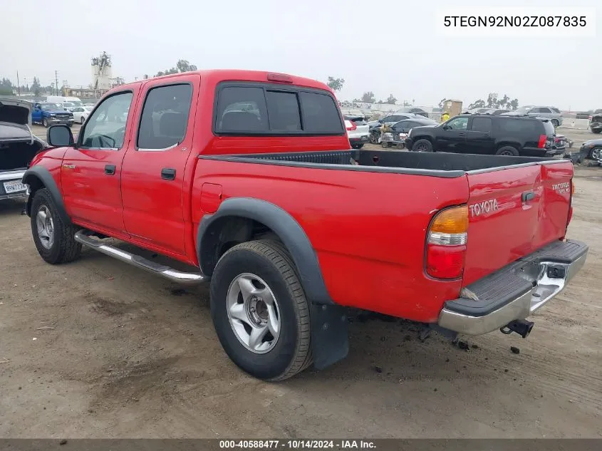 2002 Toyota Tacoma Prerunner V6 VIN: 5TEGN92N02Z087835 Lot: 40588477