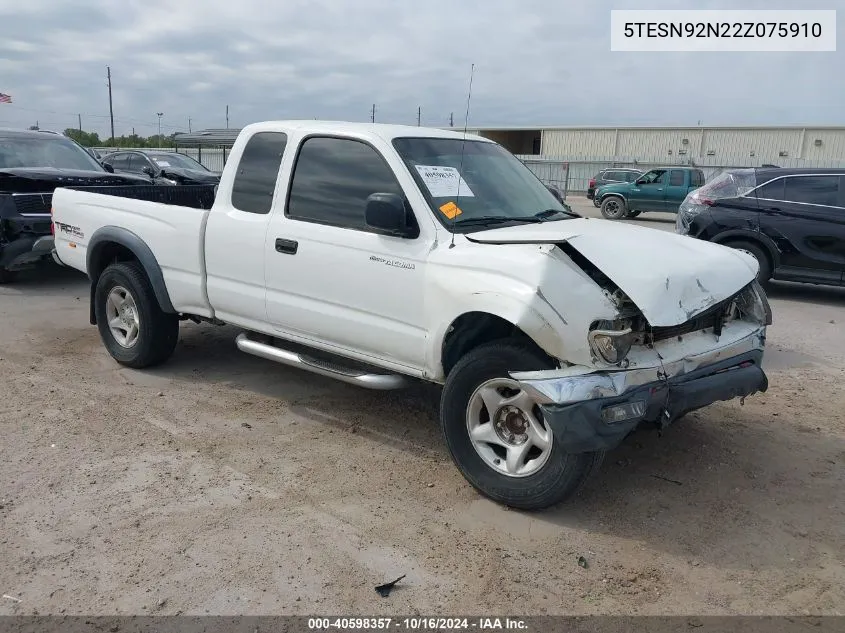 2002 Toyota Tacoma Prerunner V6 VIN: 5TESN92N22Z075910 Lot: 40598357