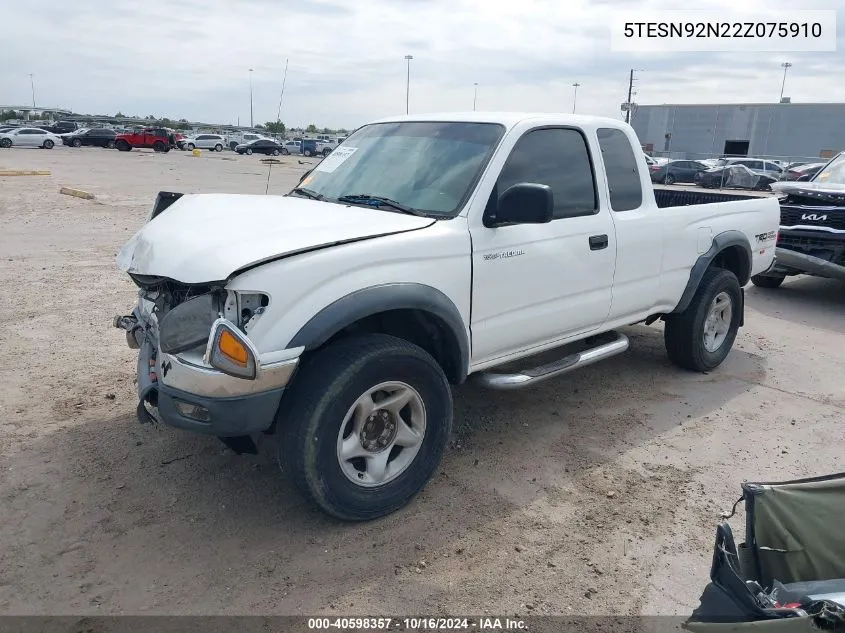 2002 Toyota Tacoma Prerunner V6 VIN: 5TESN92N22Z075910 Lot: 40598357