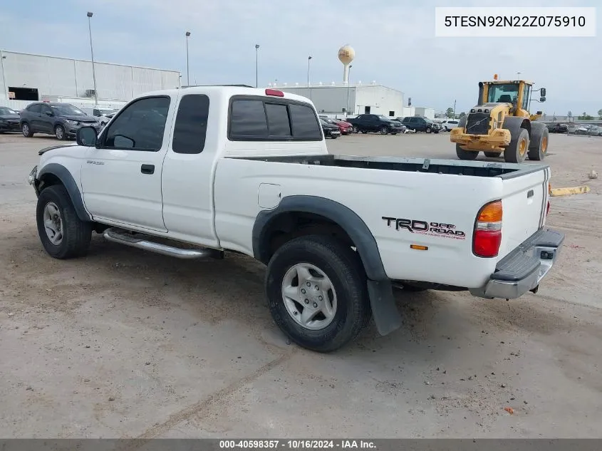 2002 Toyota Tacoma Prerunner V6 VIN: 5TESN92N22Z075910 Lot: 40598357