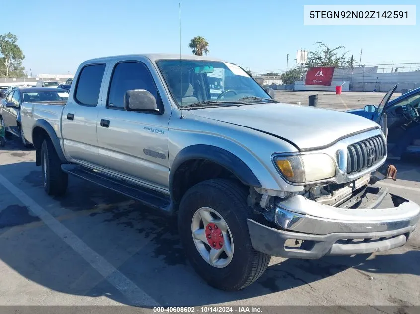 2002 Toyota Tacoma Prerunner V6 VIN: 5TEGN92N02Z142591 Lot: 40608602