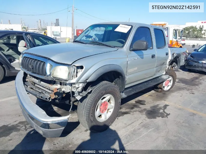 2002 Toyota Tacoma Prerunner V6 VIN: 5TEGN92N02Z142591 Lot: 40608602