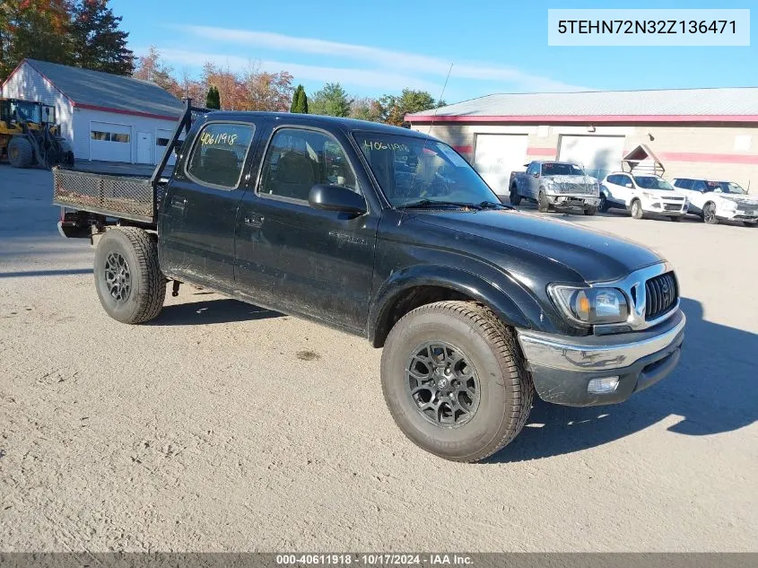 2002 Toyota Tacoma Base V6 VIN: 5TEHN72N32Z136471 Lot: 40611918