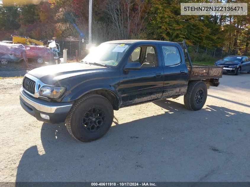 2002 Toyota Tacoma Base V6 VIN: 5TEHN72N32Z136471 Lot: 40611918