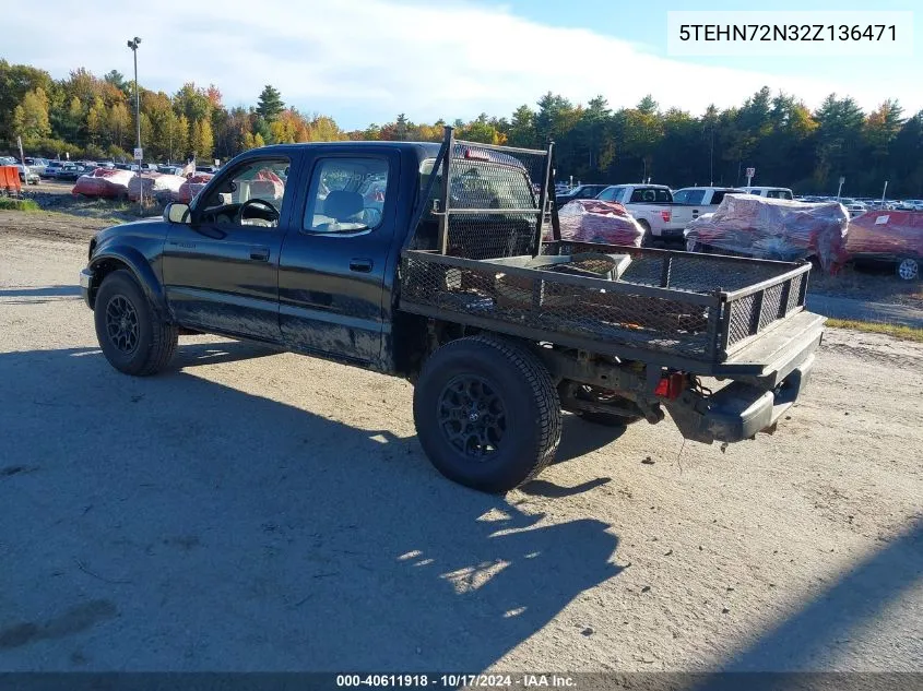 2002 Toyota Tacoma Base V6 VIN: 5TEHN72N32Z136471 Lot: 40611918