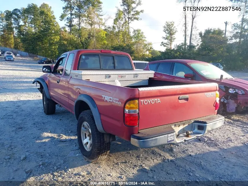 2002 Toyota Tacoma Prerunner V6 VIN: 5TESN92N22Z887546 Lot: 40615771