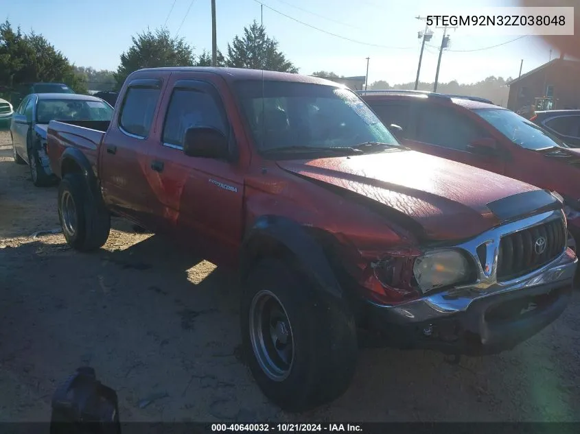 2002 Toyota Tacoma Double Cab Prerunner VIN: 5TEGM92N32Z038048 Lot: 40640032