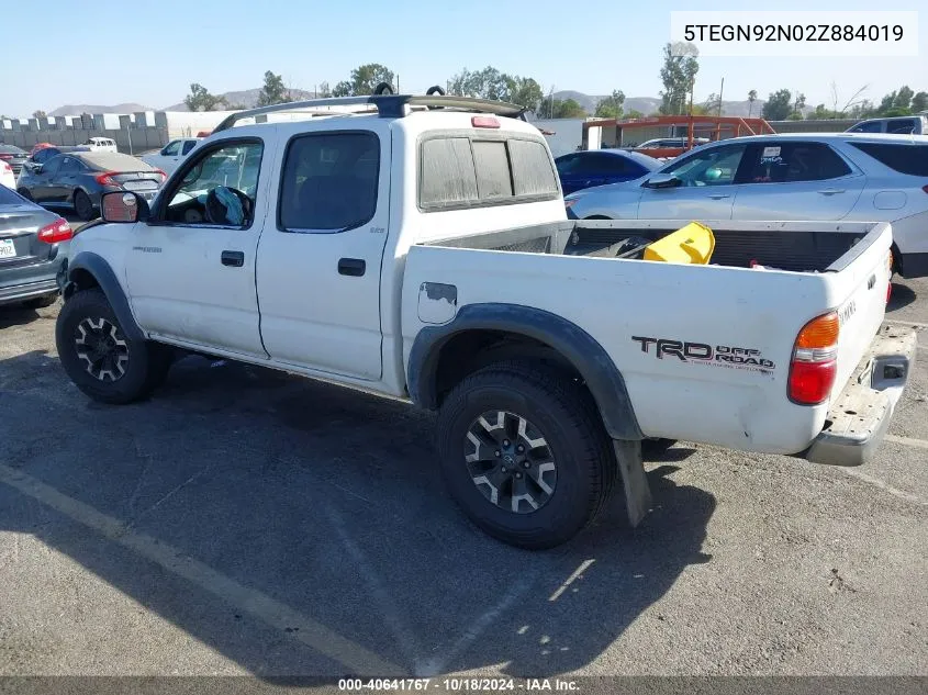 2002 Toyota Tacoma Prerunner V6 VIN: 5TEGN92N02Z884019 Lot: 40641767