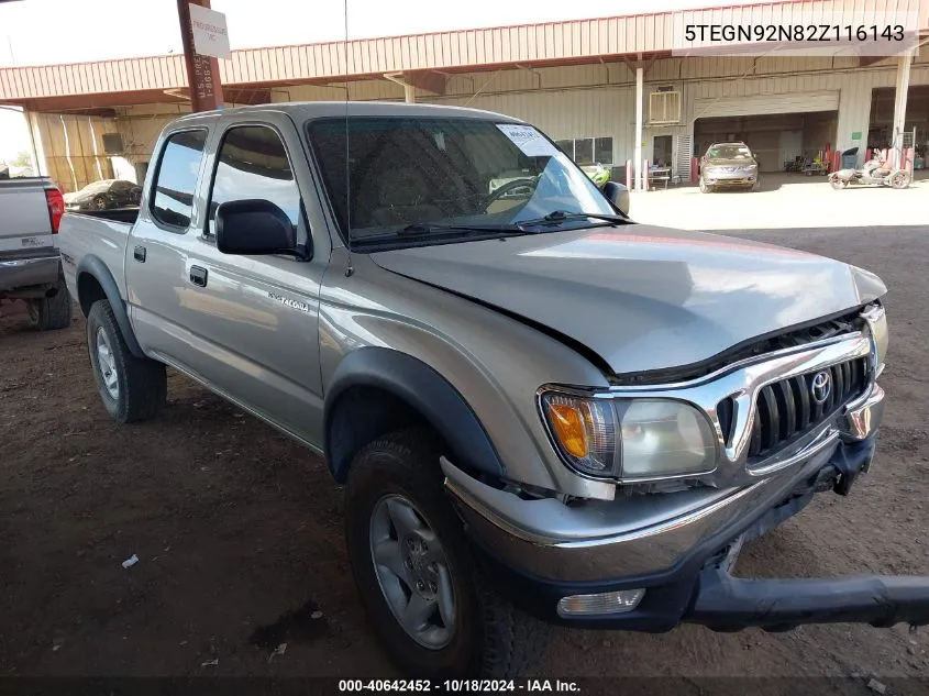 2002 Toyota Tacoma Prerunner V6 VIN: 5TEGN92N82Z116143 Lot: 40642452