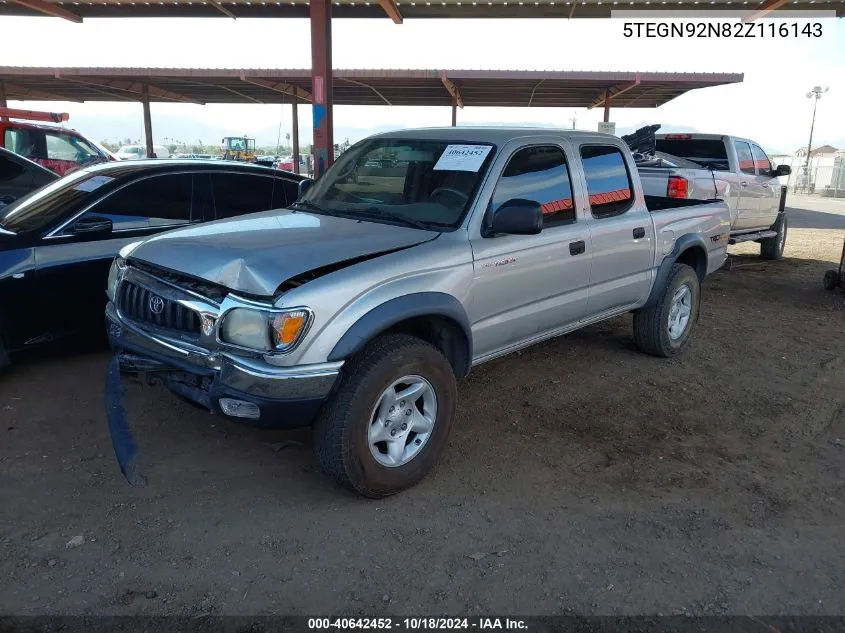 2002 Toyota Tacoma Prerunner V6 VIN: 5TEGN92N82Z116143 Lot: 40642452