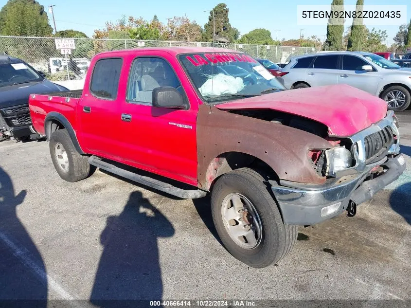 2002 Toyota Tacoma Prerunner VIN: 5TEGM92N82Z020435 Lot: 40666414