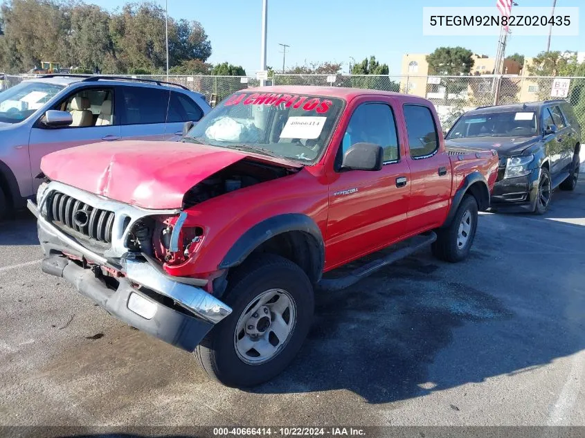 2002 Toyota Tacoma Prerunner VIN: 5TEGM92N82Z020435 Lot: 40666414