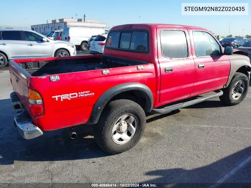 2002 Toyota Tacoma Prerunner VIN: 5TEGM92N82Z020435 Lot: 40666414