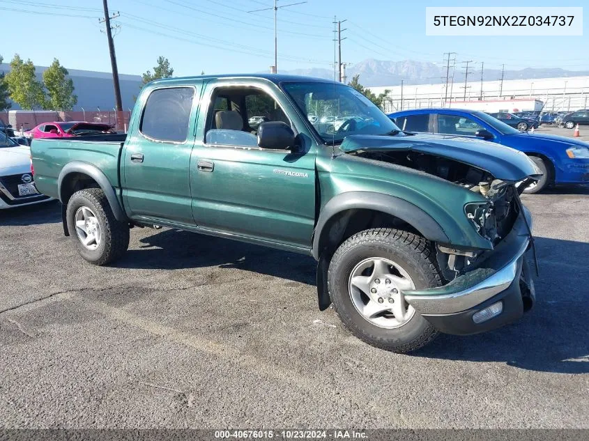 2002 Toyota Tacoma Prerunner V6 VIN: 5TEGN92NX2Z034737 Lot: 40676015