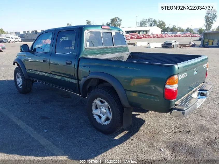 2002 Toyota Tacoma Prerunner V6 VIN: 5TEGN92NX2Z034737 Lot: 40676015