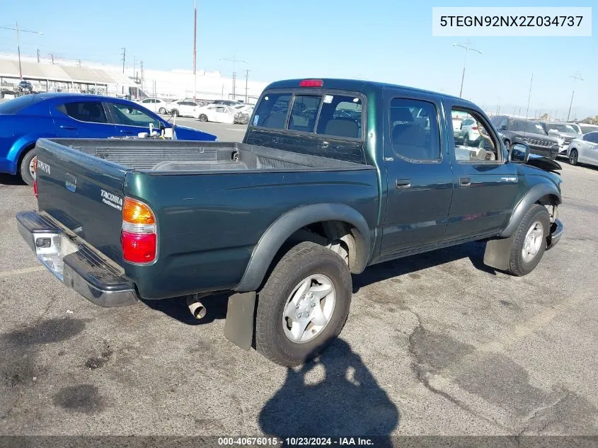 2002 Toyota Tacoma Prerunner V6 VIN: 5TEGN92NX2Z034737 Lot: 40676015