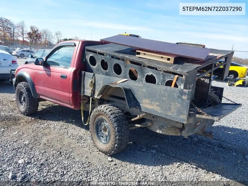 2002 Toyota Tacoma VIN: 5TEPM62N72Z037290 Lot: 40676793