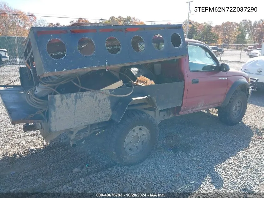 2002 Toyota Tacoma VIN: 5TEPM62N72Z037290 Lot: 40676793