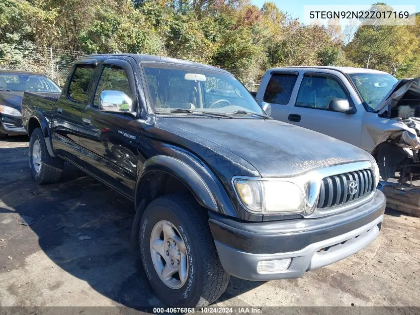 2002 Toyota Tacoma Prerunner V6 VIN: 5TEGN92N22Z017169 Lot: 40676868