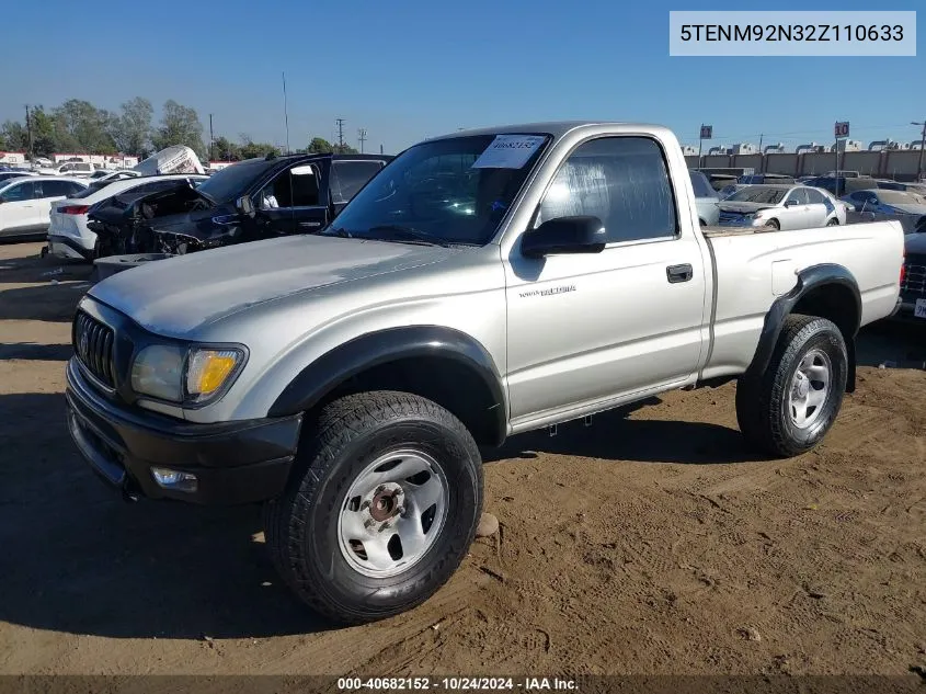 2002 Toyota Tacoma Prerunner VIN: 5TENM92N32Z110633 Lot: 40682152