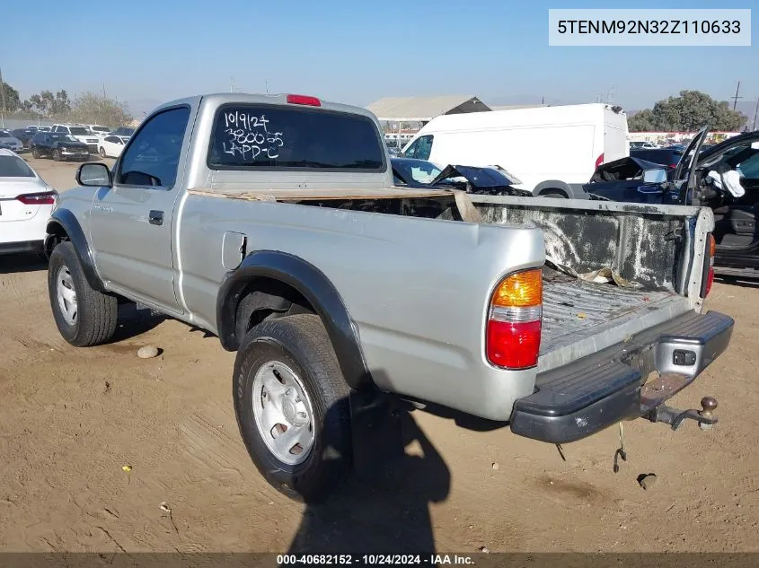 2002 Toyota Tacoma Prerunner VIN: 5TENM92N32Z110633 Lot: 40682152