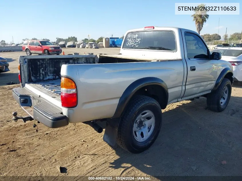 2002 Toyota Tacoma Prerunner VIN: 5TENM92N32Z110633 Lot: 40682152