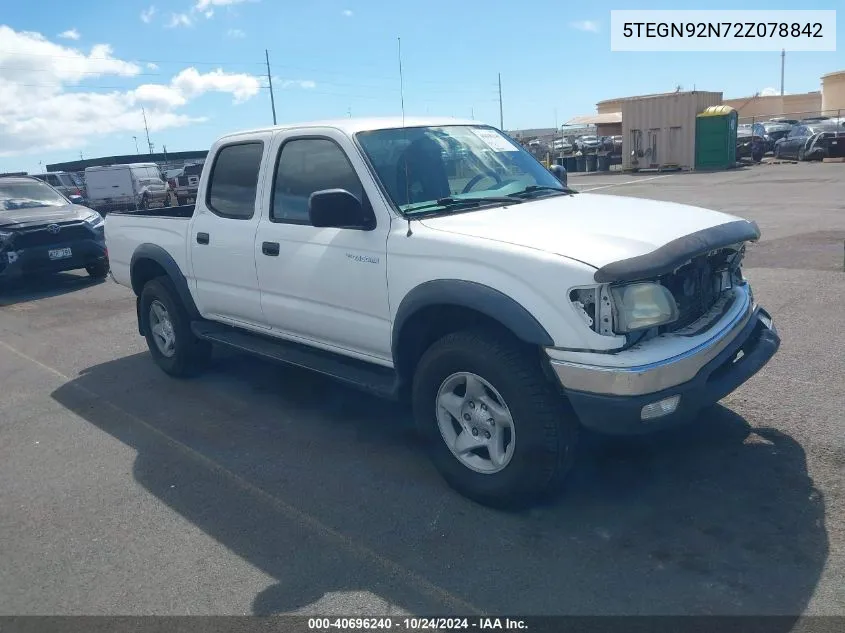 2002 Toyota Tacoma Prerunner V6 VIN: 5TEGN92N72Z078842 Lot: 40696240