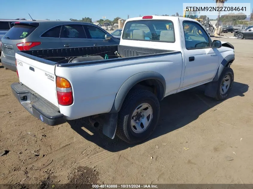 2002 Toyota Tacoma Prerunner VIN: 5TENM92N22Z084641 Lot: 40743885