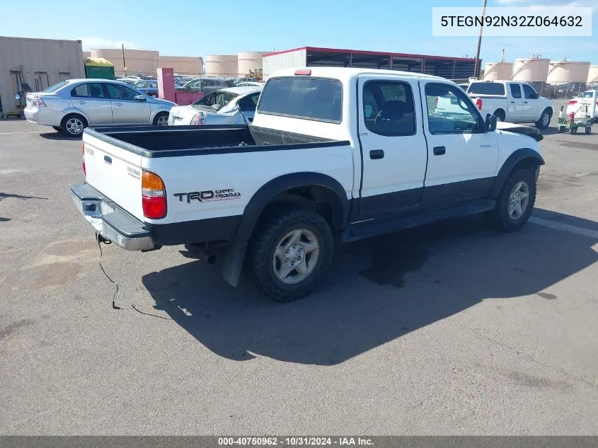 2002 Toyota Tacoma Prerunner V6 VIN: 5TEGN92N32Z064632 Lot: 40750962