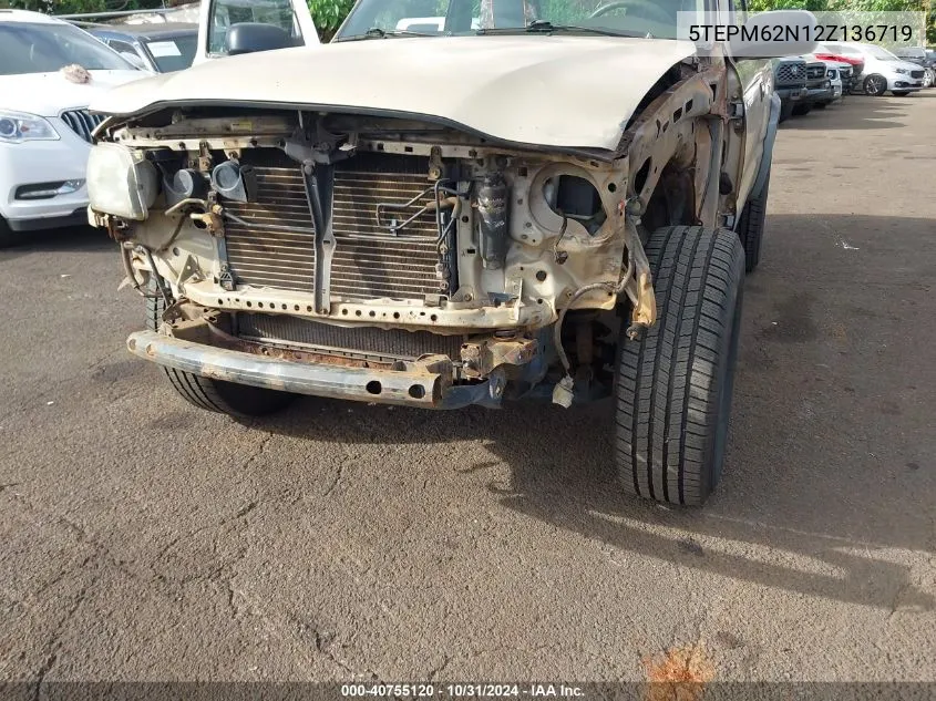 2002 Toyota Tacoma VIN: 5TEPM62N12Z136719 Lot: 40755120