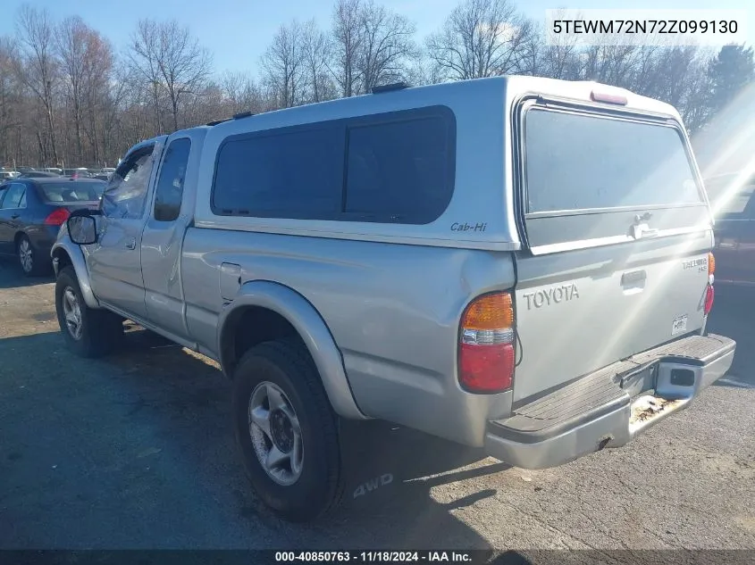 2002 Toyota Tacoma VIN: 5TEWM72N72Z099130 Lot: 40850763