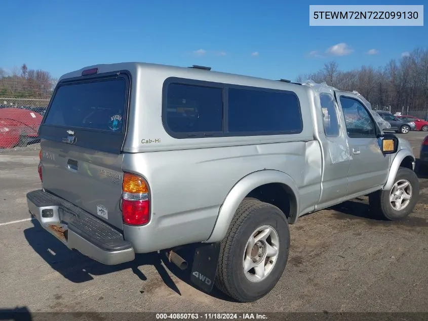 2002 Toyota Tacoma VIN: 5TEWM72N72Z099130 Lot: 40850763