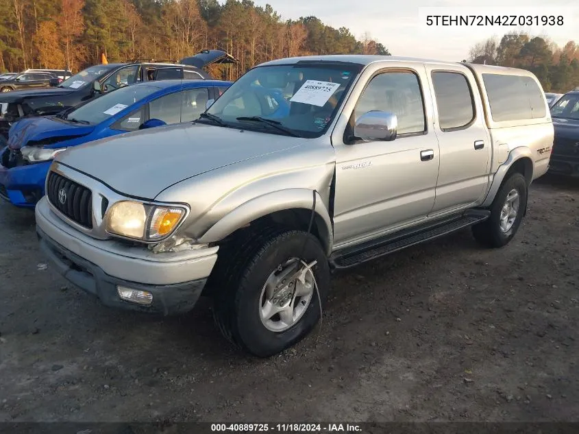 2002 Toyota Tacoma Base V6 VIN: 5TEHN72N42Z031938 Lot: 40889725