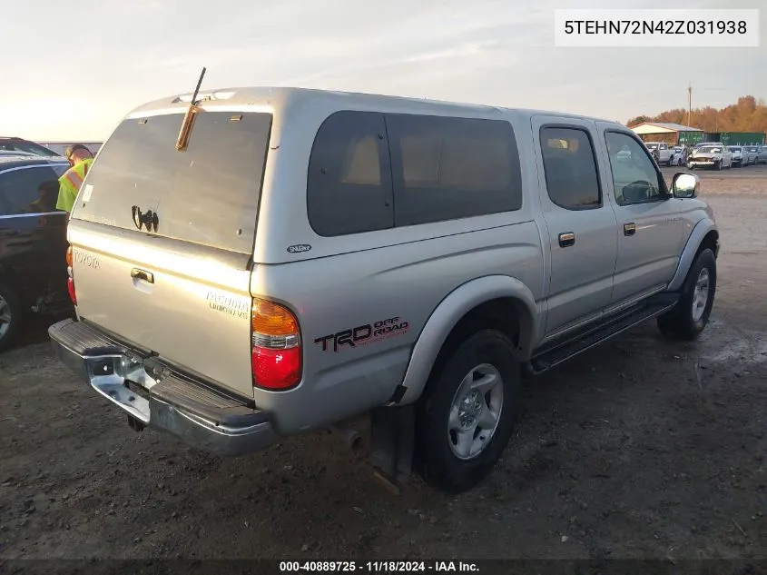 2002 Toyota Tacoma Base V6 VIN: 5TEHN72N42Z031938 Lot: 40889725