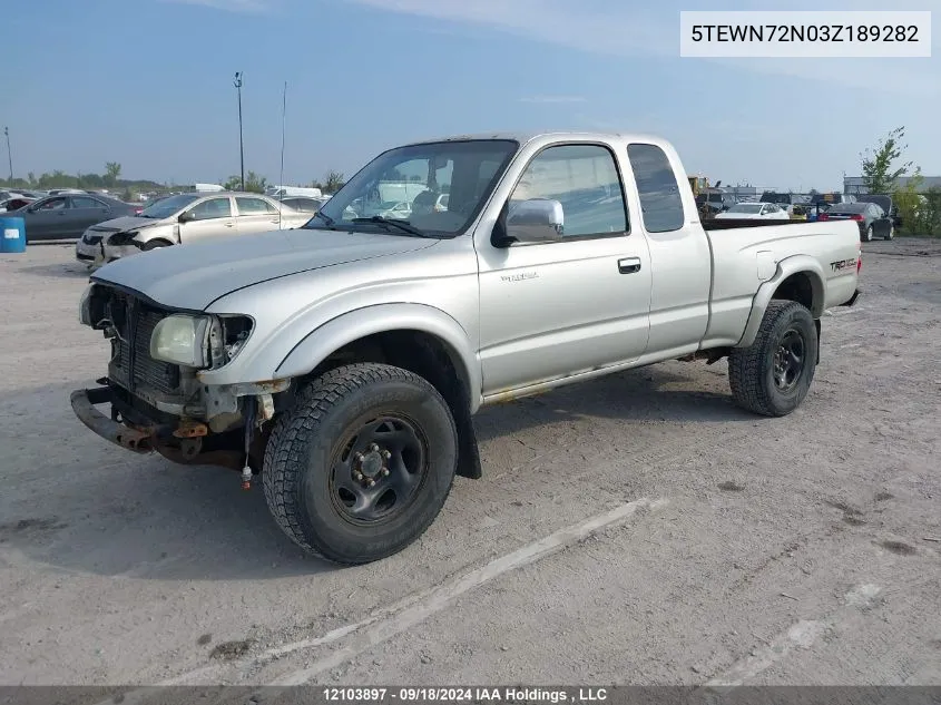 5TEWN72N03Z189282 2003 Toyota Tacoma Xtracab