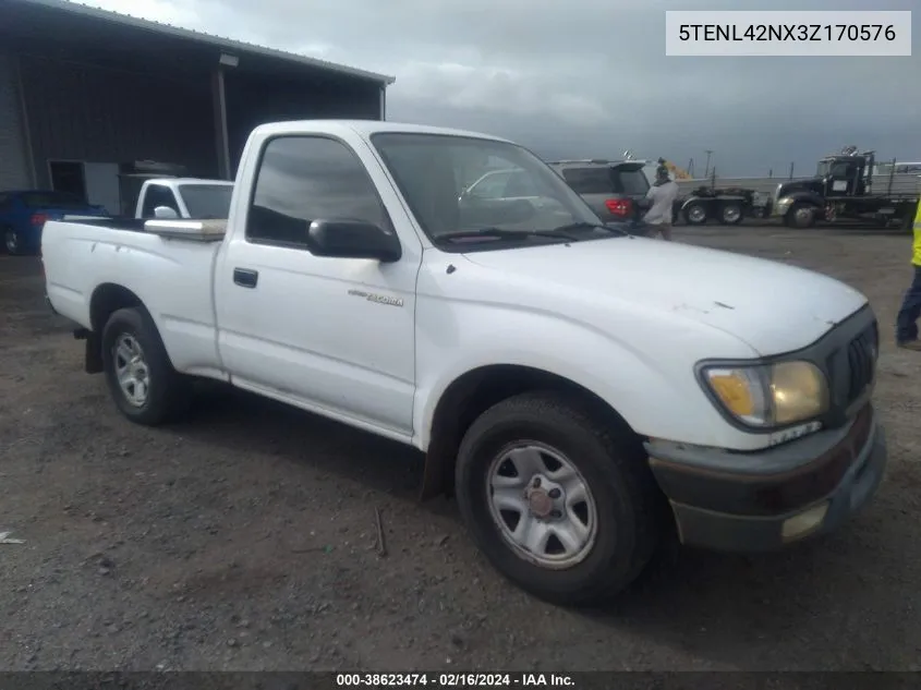 2003 Toyota Tacoma Base (A4) VIN: 5TENL42NX3Z170576 Lot: 38623474