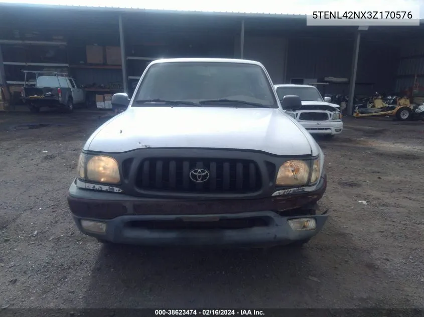 2003 Toyota Tacoma Base (A4) VIN: 5TENL42NX3Z170576 Lot: 38623474